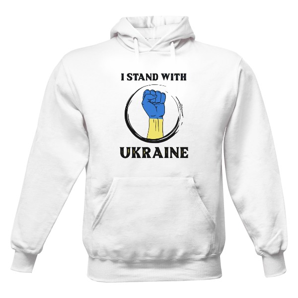 Pánska mikina s kapucňou s potlačou I Stand With Ukraine mikina