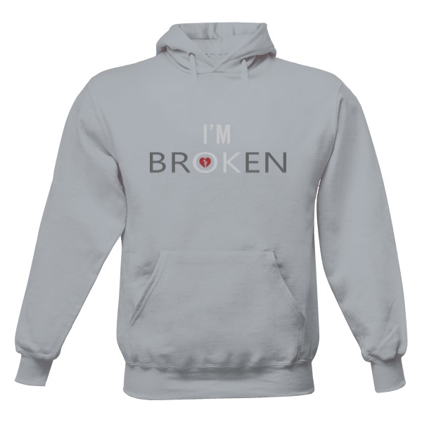 Pánska mikina s kapucňou s potlačou I'm br(ok)en