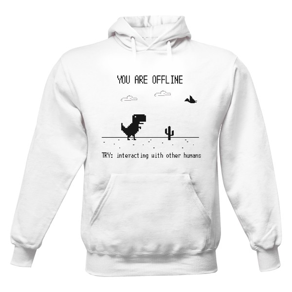 Pánska mikina s kapucňou s potlačou Mikina You are offline