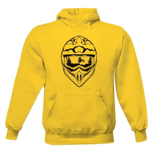 Pánska mikina s kapucňou s potlačou Motokros helma